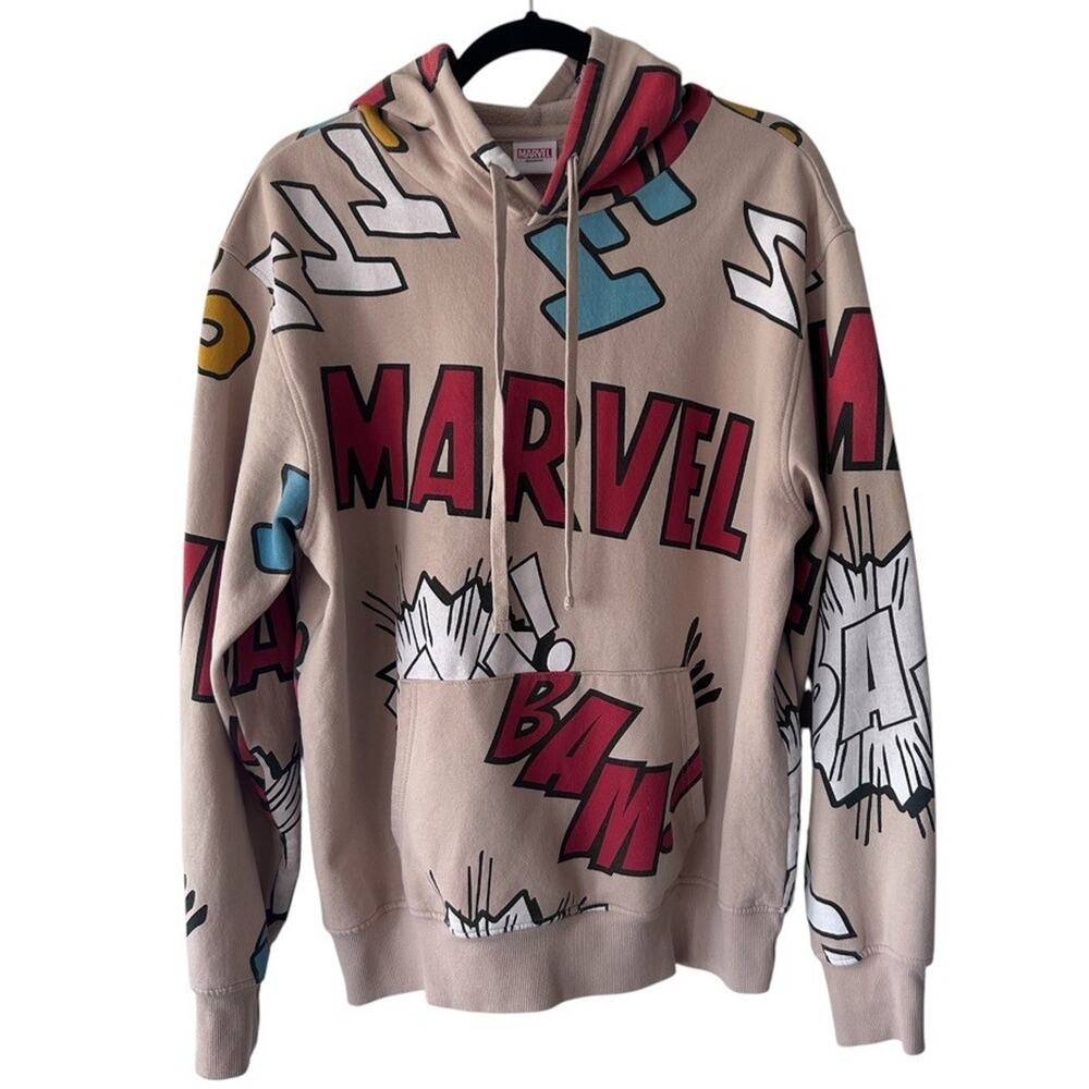 Marvel Comic Print Unisex Hoodie Oversized Y2K Bold Graphic Streetwear Large